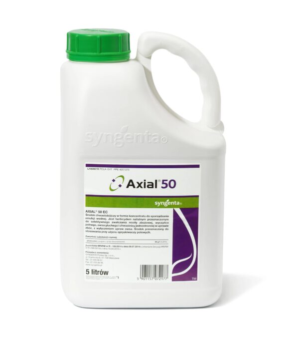 axial-50-ec-5l Opakowanie herbicydu Axial 50 EC firmy Syngenta – środek na chwasty trawiaste